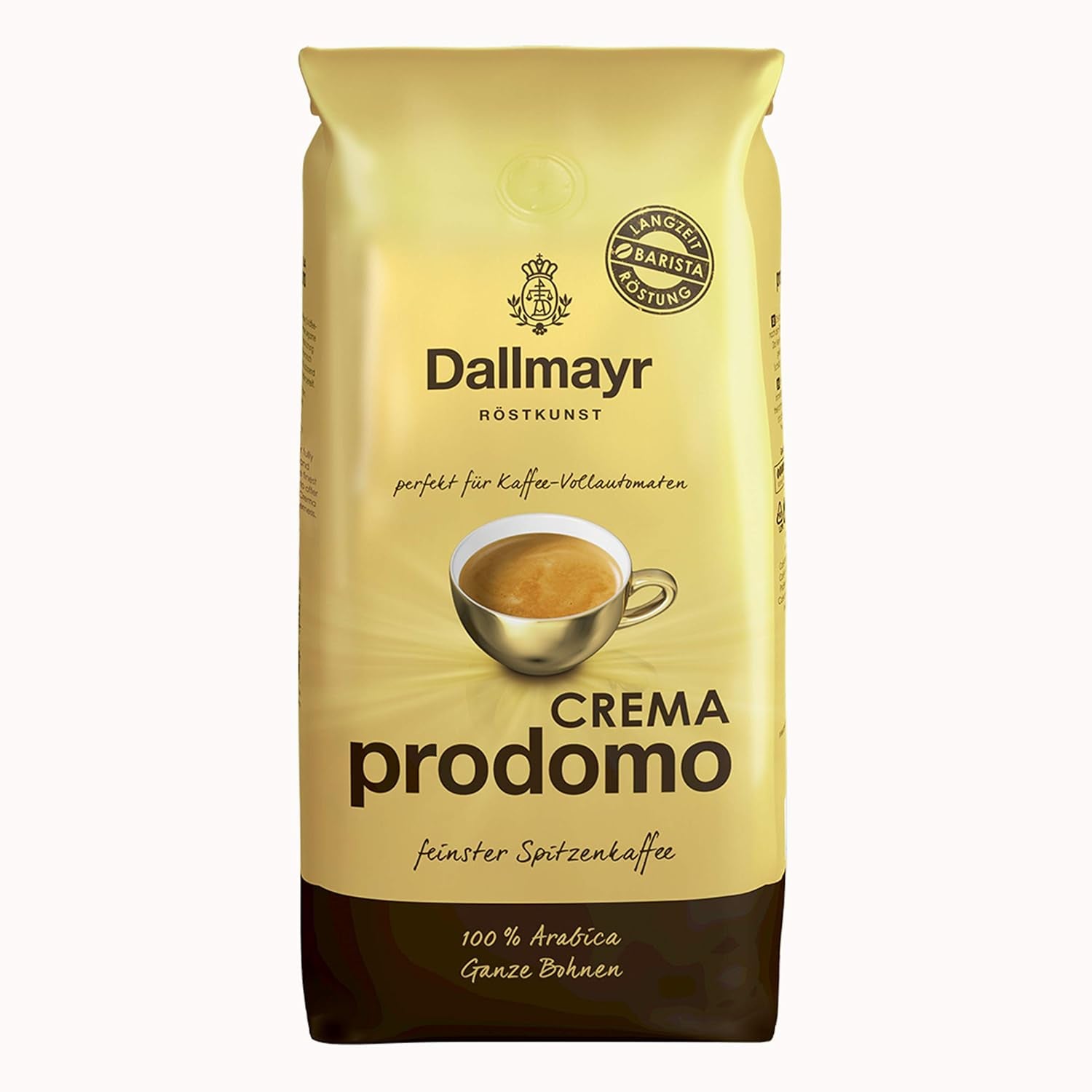 Crema Prodomo, Bohnenkaffee, Röstkaffee, Kaffee, ganze Bohnen, Kaffeebohnen, 8 x 1000 g
