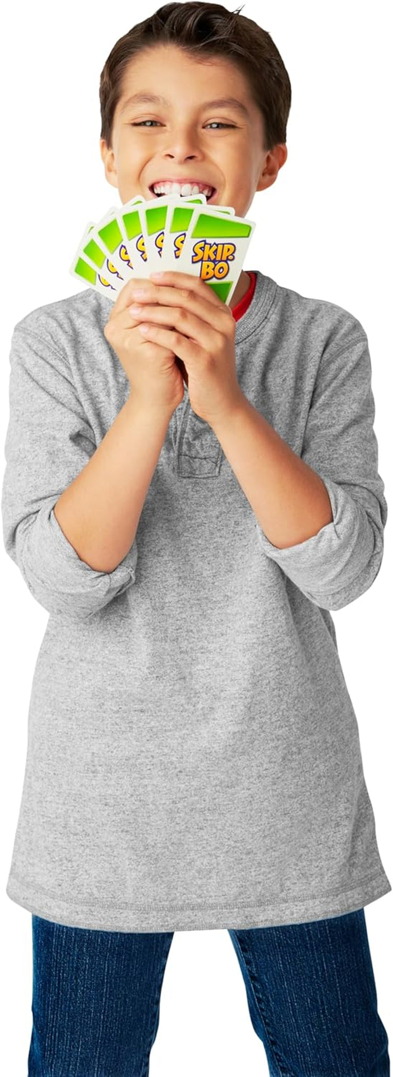 Mattel Games Skip-BO, Joc de cărți pentru familie, Perfect ca joc pentru copii, joc de călătorie sau joc pentru adulți, Joc de societate, pentru 2-6 jucători, Vârste 7+, 52370