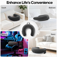 Pernă de gaming și citit, pernă de citit pentru stat pe pat/canapea/podea, pernă de hrănire/croșetat cu pernă de gaming mare și ergonomică, pernă de gamer pentru iPad/laptop - Negru