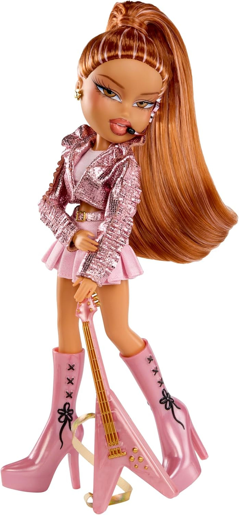 BRATZ Pop Starz Yasmin – Păpușă la modă cu talisman de colecție, ținută și accesorii muzicale