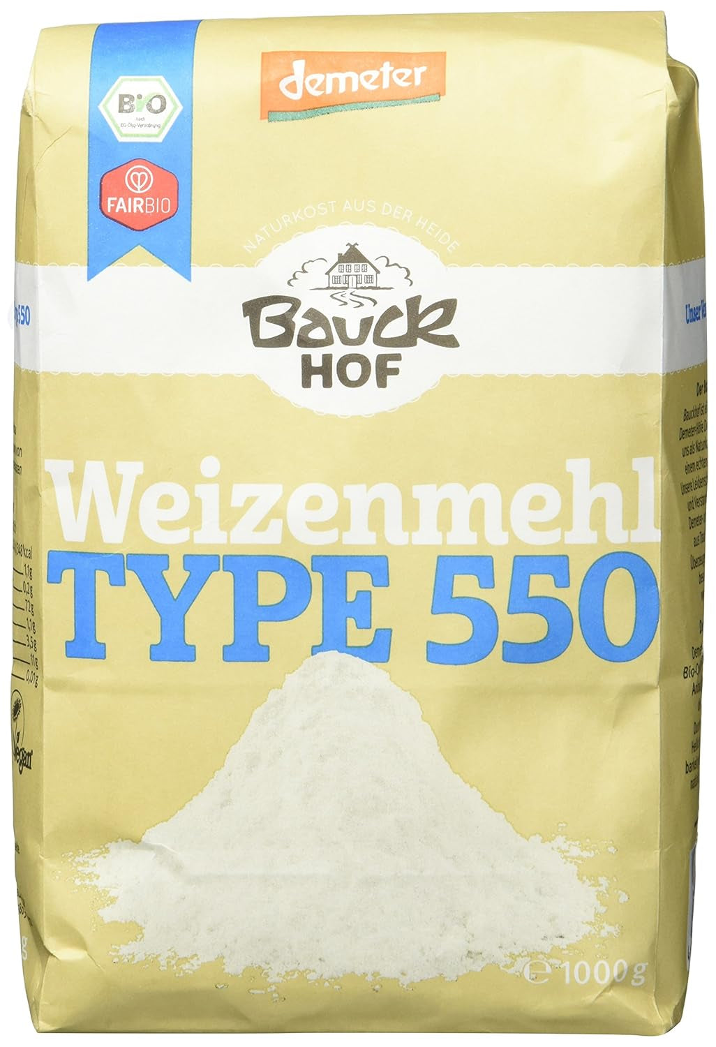 Făină de grâu Hof tip 550 Demeter, 1 kg