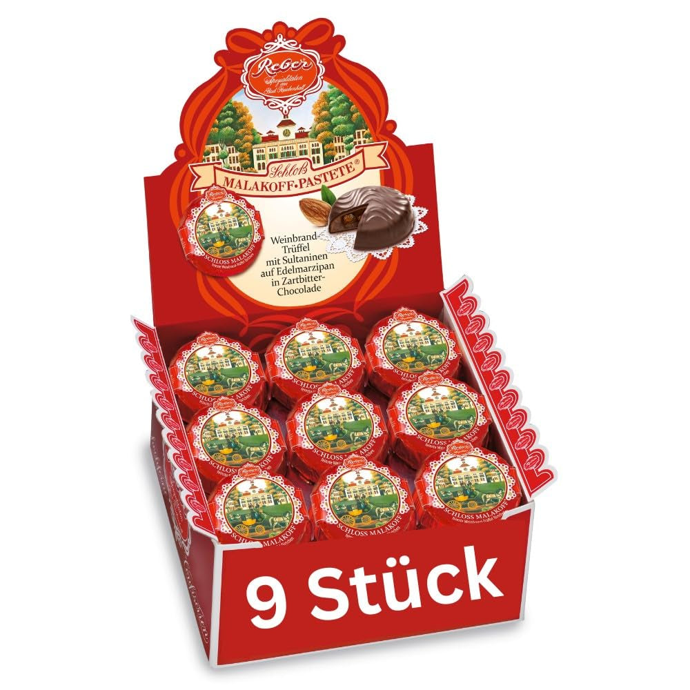 Plăcintă cu ciocolată și trufe Reber Bites, trufe cu brandy pe nuga cremoasă, acoperită cu ciocolată delicată cu lapte alpină, 40g (1 bucată)