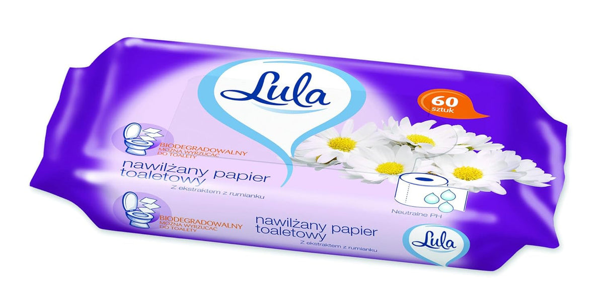 Hârtie igienică moale și umedă, hârtie igienică cu extract de mușețel, 60 buc, hârtie igienică hârtie albă