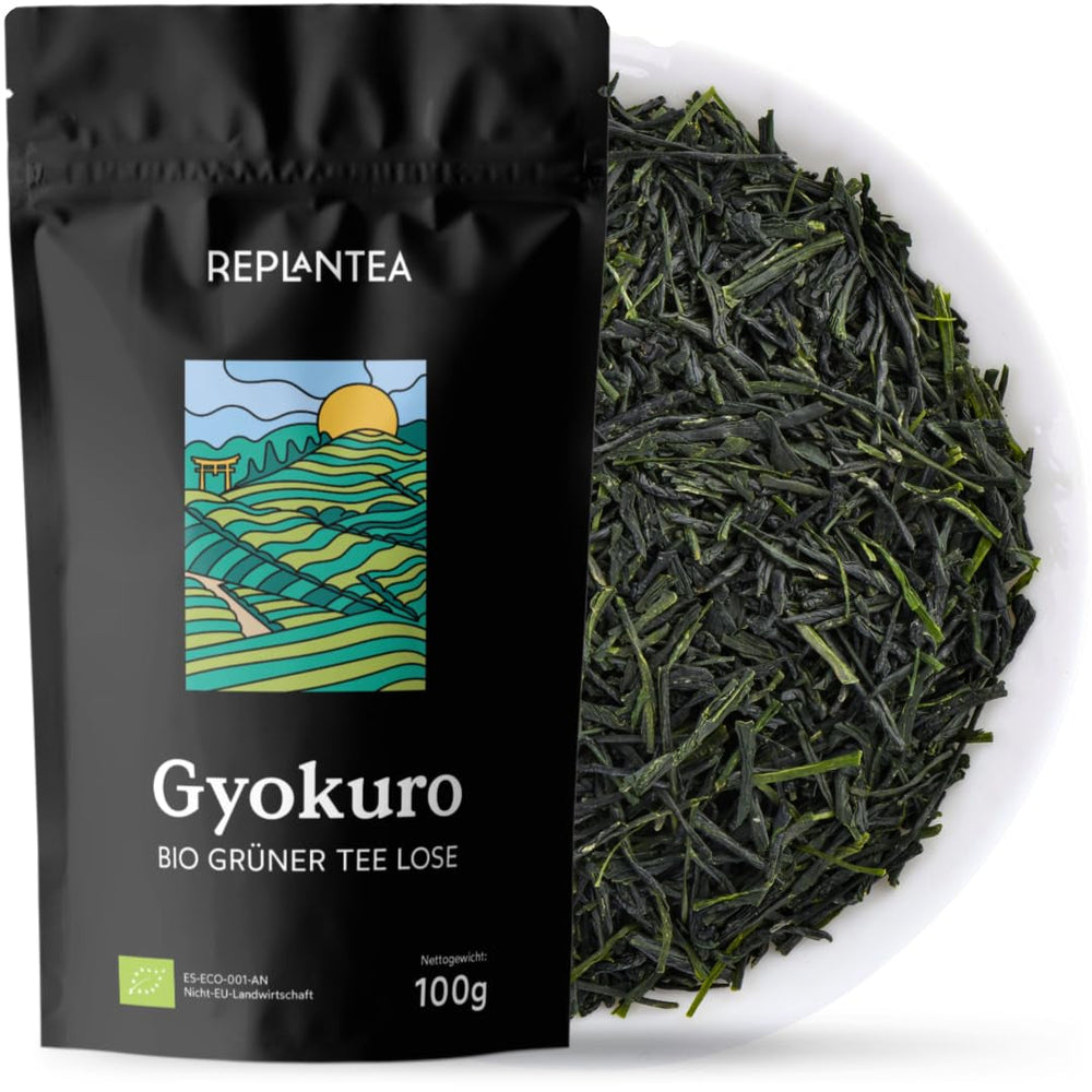 Ceai verde japonez Gyokuro organic (100 g) | Ceai premium la vrac | Gust umami rafinat și dulceață delicată | REPLANTEA