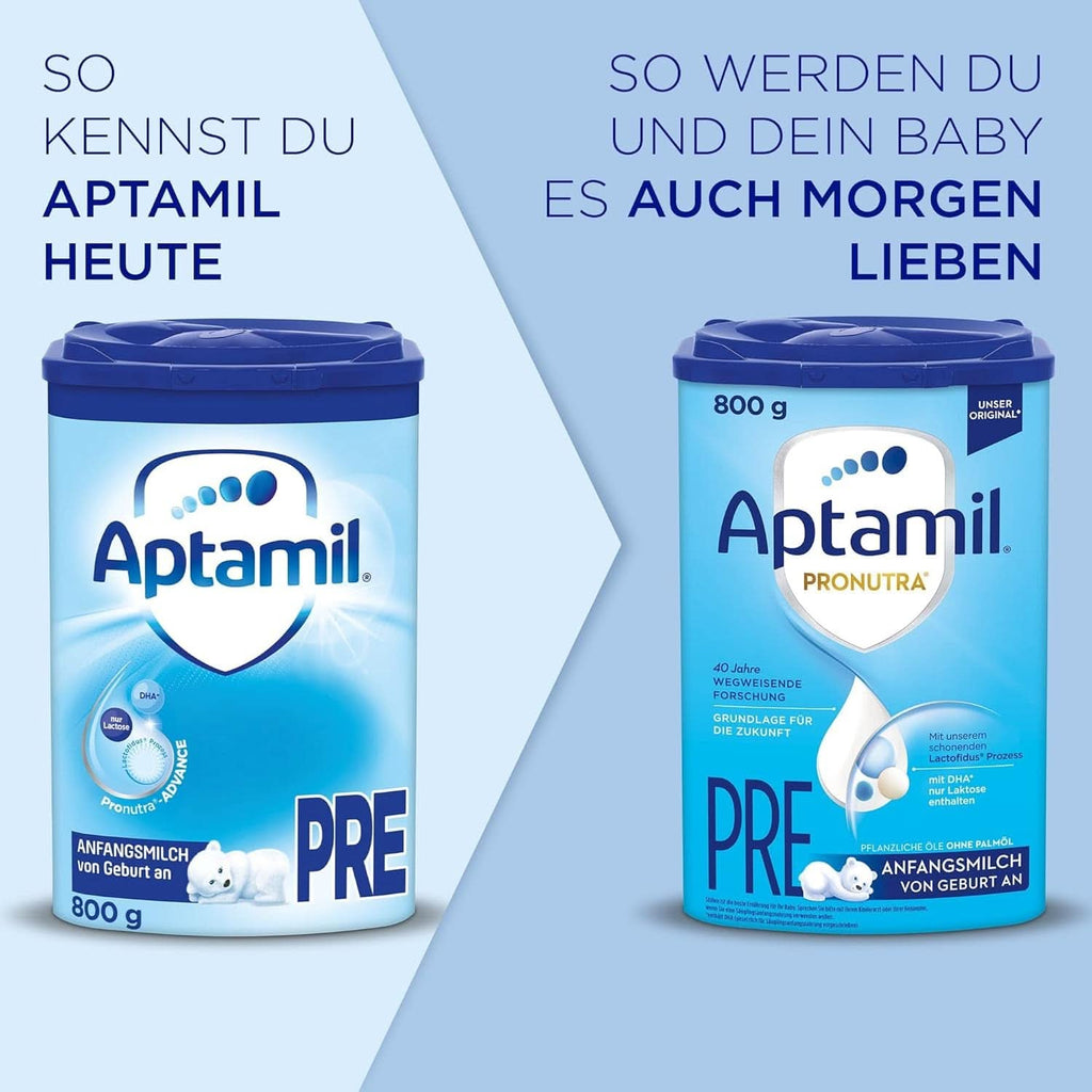 Aptamil Pronutra PRE - Lapte inițial de la naștere, cu DHA, doar lactoză, fără ulei de palmier, mâncare pentru copii, lapte praf, 800 grame Mama si Copilul Naty Shop