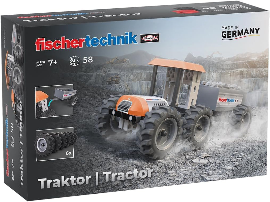 fischertechnik Truck 576105 – pädagogisches Konstruktionsspielzeug, LKW-Spielzeug-Bausatz für Kinder ab 7 Jahren, orange