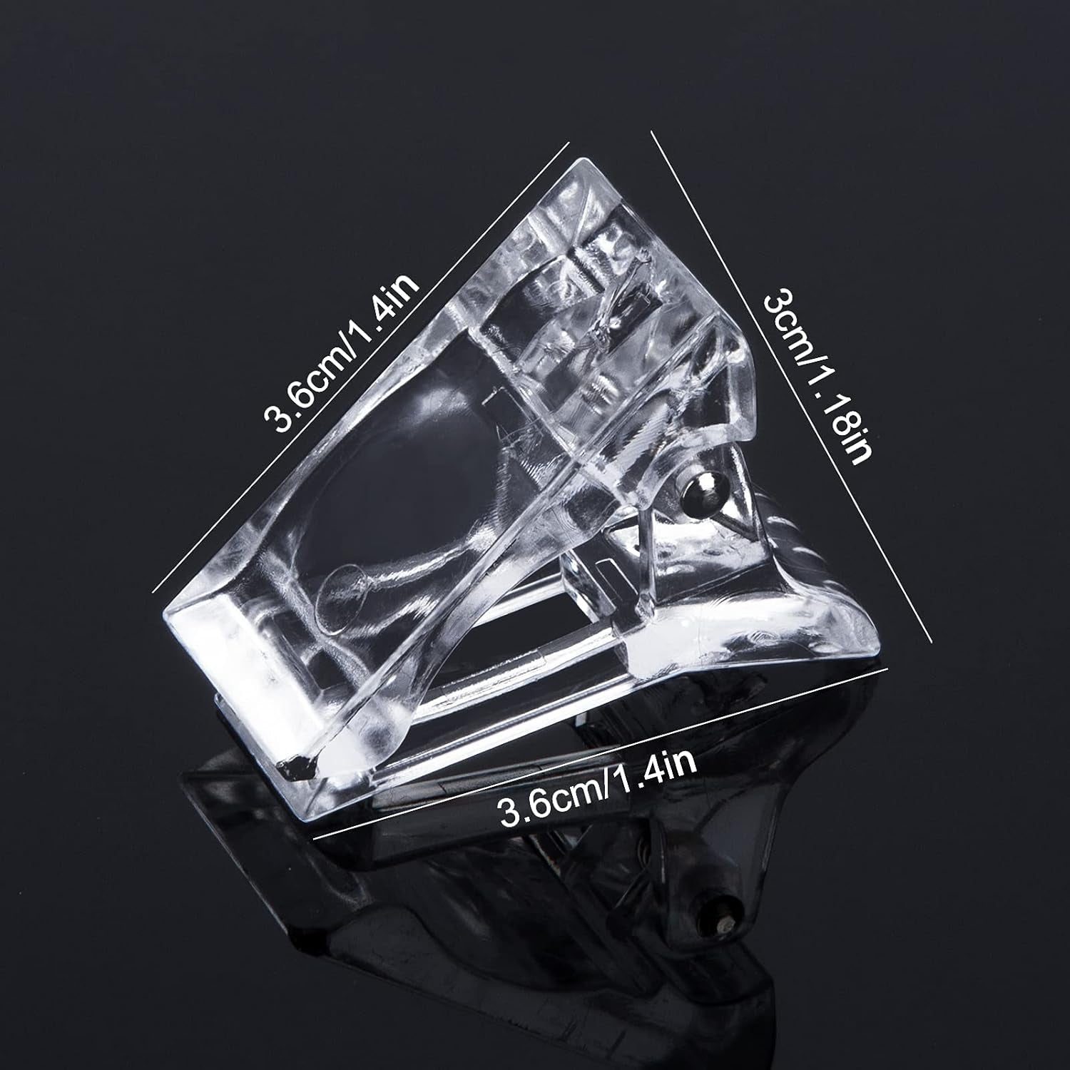 Cleme pentru unghii, cleme pentru manichiură, cleme transparente pentru unghii, Cleme transparente Polygel, construcție rapidă pentru extensii de unghii, asistent cu gel, 10 bucăți