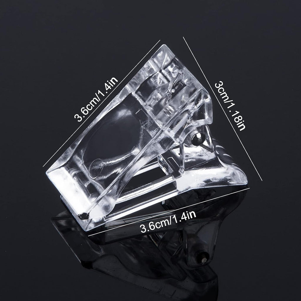 Cleme pentru unghii, cleme pentru manichiură, cleme transparente pentru unghii, Cleme transparente Polygel, construcție rapidă pentru extensii de unghii, asistent cu gel, 10 bucăți