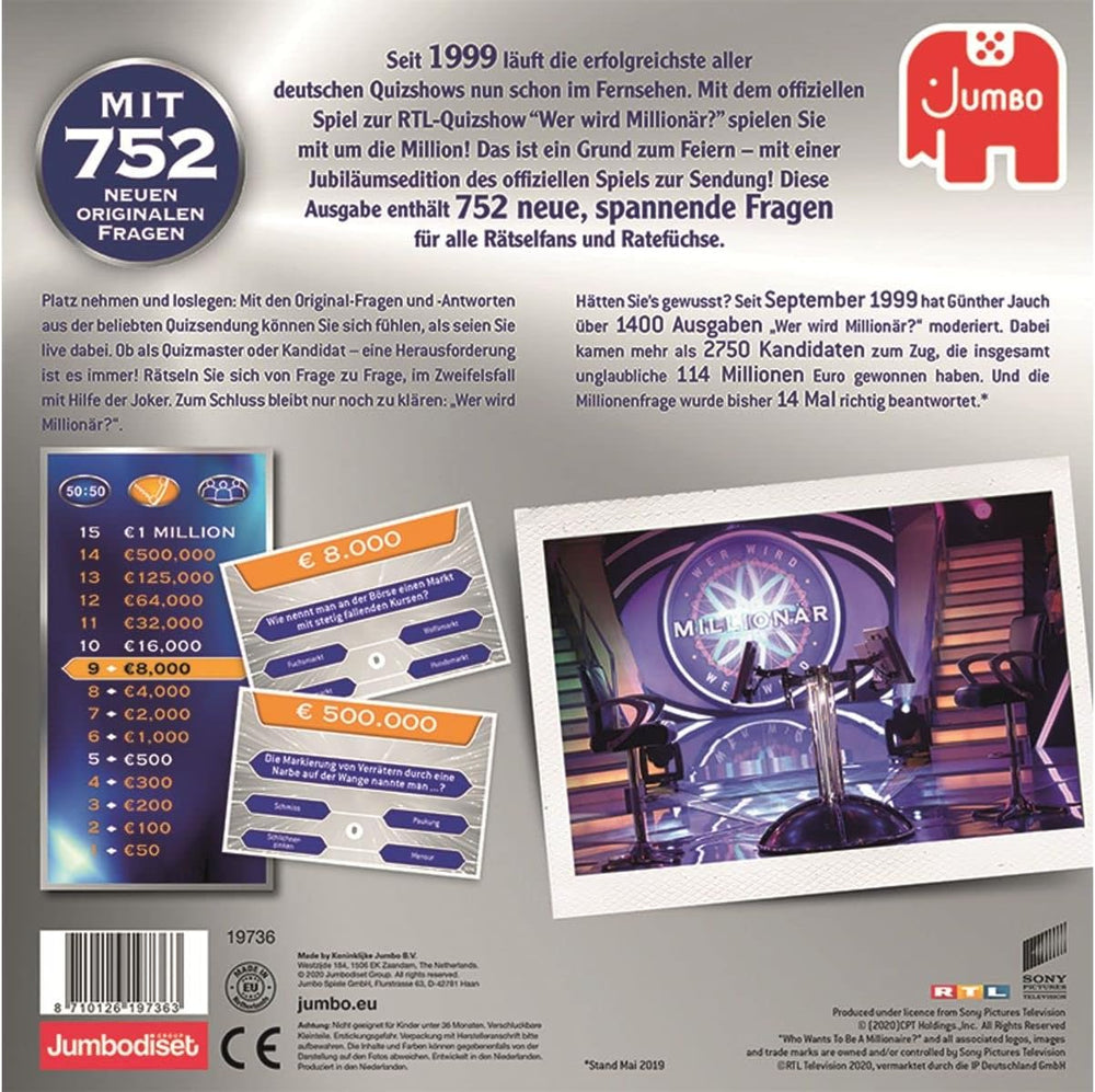 Jumbo Games 19736 Games - Cine vrea să fie milionar - Aniversarea a 20 de ani - Joc de societate - Vârste 12+