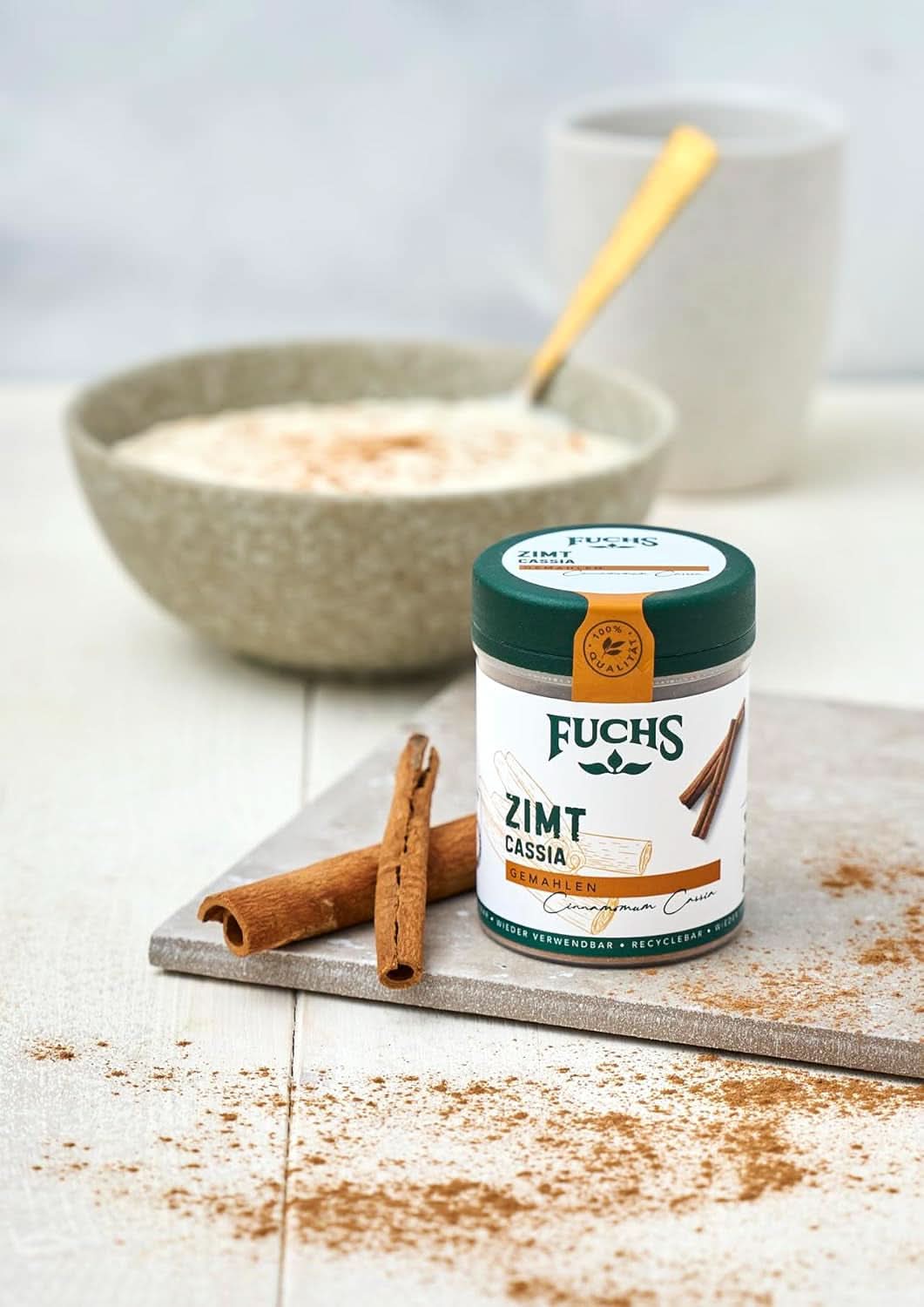Fuchs Scorțișoară Cassia măcinată - Pentru aromatizarea produselor de patiserie, deserturilor sau ceaiurilor, 45 grame Condimente Naty Shop