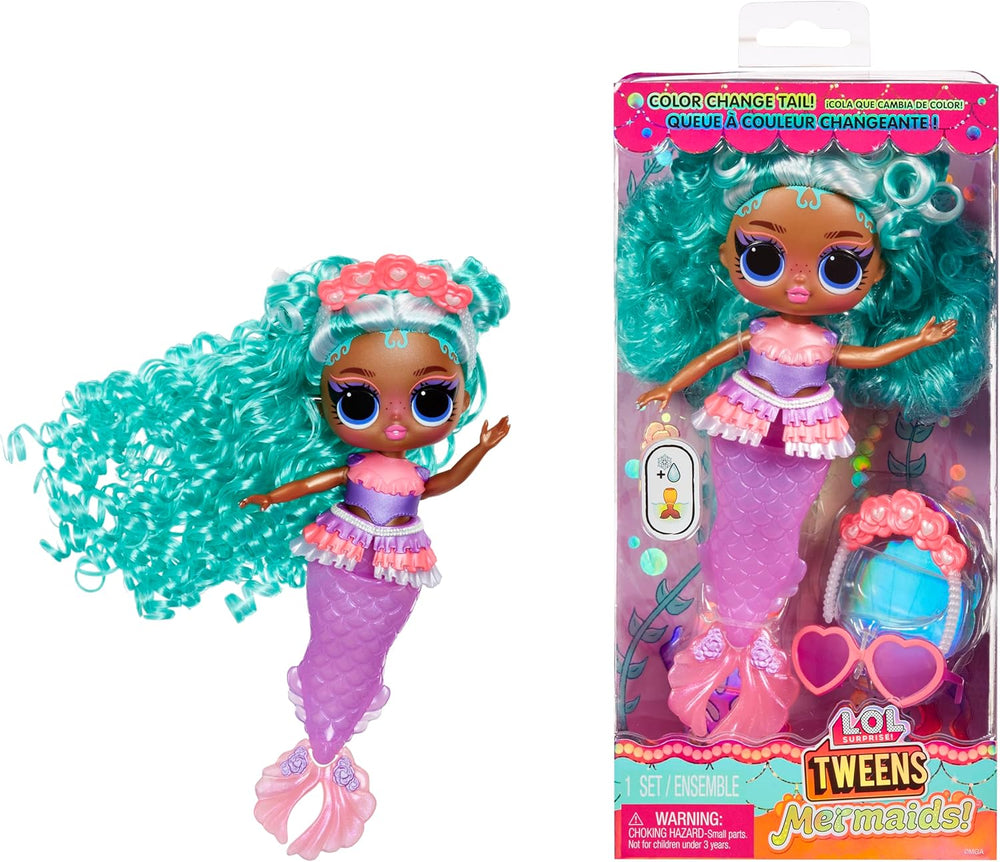 L.O.L. Surprise! Tweens - Mermaid Lola Waves - Modepuppe mit Farbwechselndem Schwanz, Beweglicher Flosse und Schönen Accessoires - Spielzeug für Kinder und Sammler ab 4 Jahren
