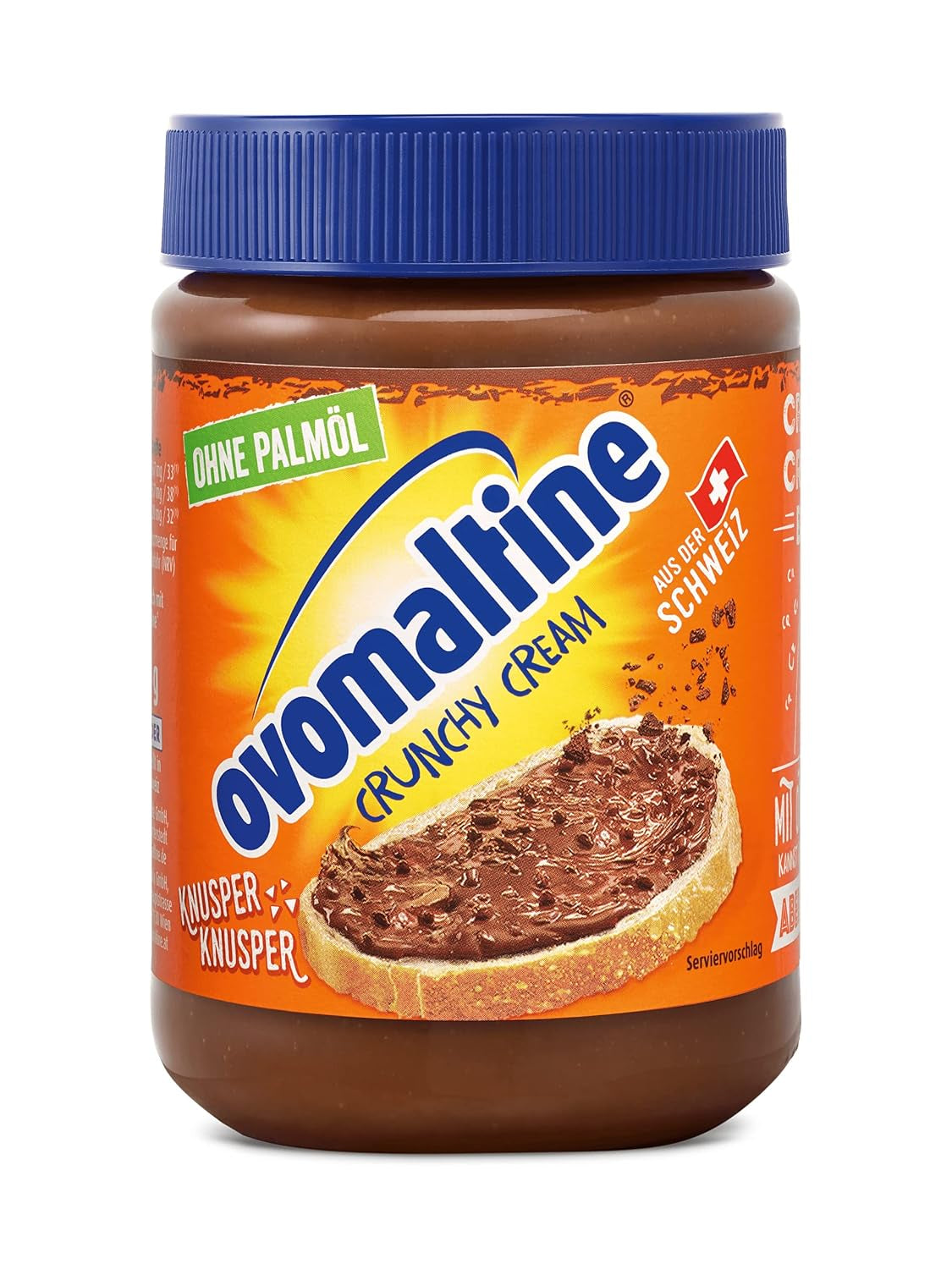 Ovomaltine OVO BREAK Napolitană și Baton de Ciocolată - o gustare crocantă cu gustul inconfundabil al popularei noastre Creme Crocante, natural fără ulei de palmier (4 x 39g)