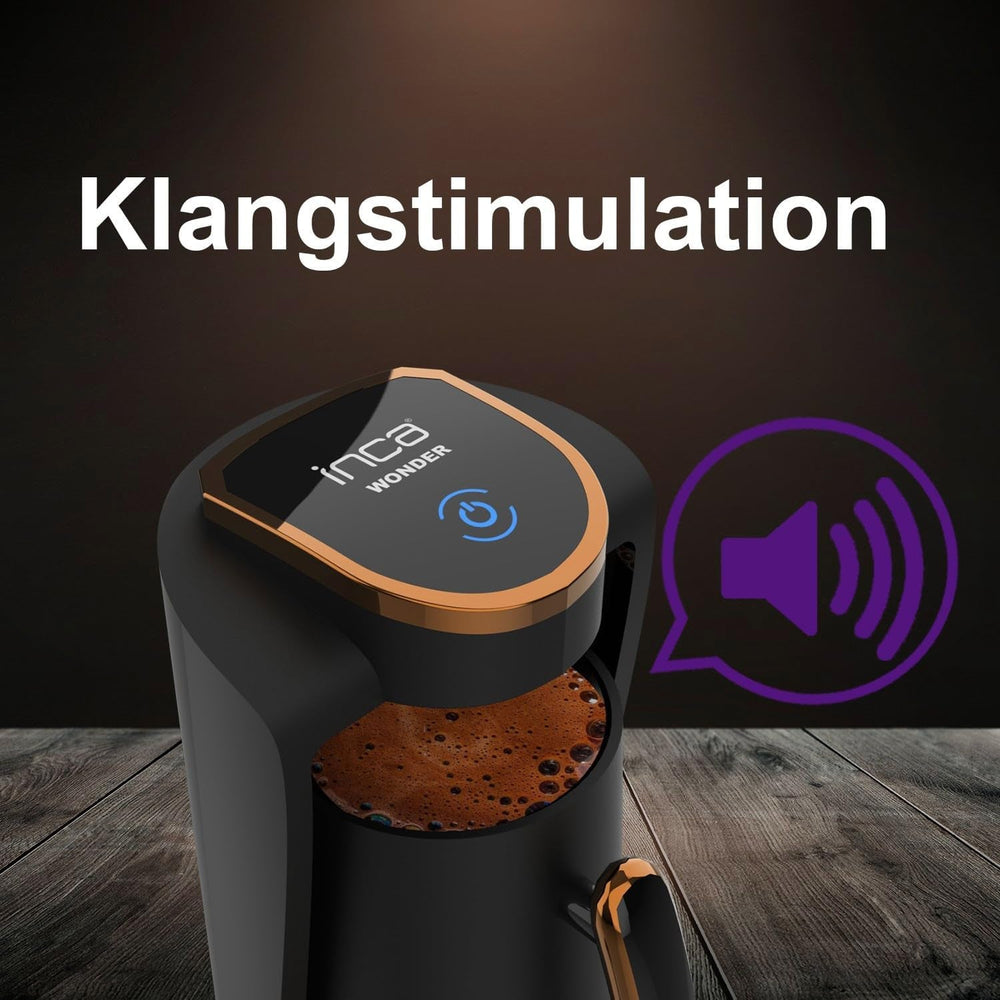 Cafetieră turcească Inca | Türk Kahve Makinesi | 250ml (1-4 cești) | 400W | IKM-01 | Protecție împotriva revărsării și fierberii fără apă | Placă de încălzire din oțel inoxidabil | Oprire automată | Pentru o cafea turcească perfectă