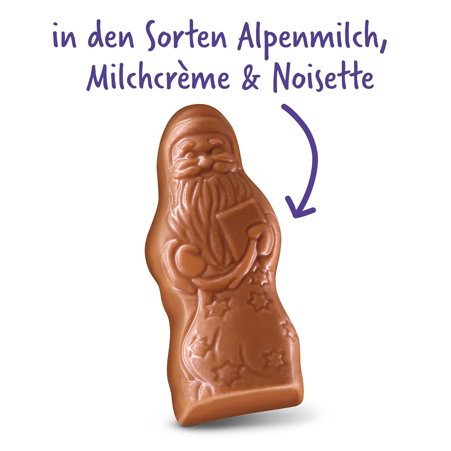 Milka Mini Santas – Mix de lapte alpin, cremă de lapte și alune în ambalaj individual festiv – 120g