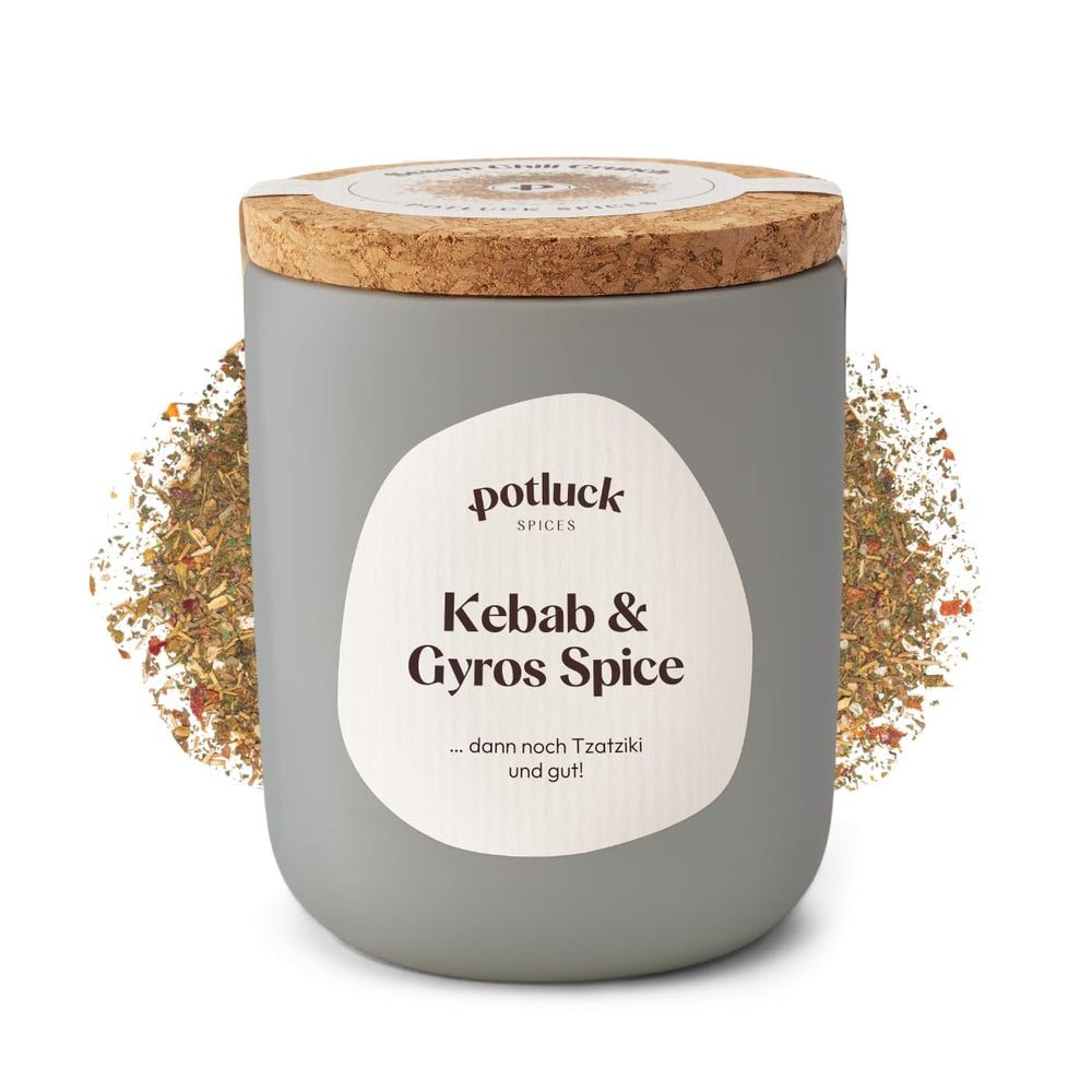 Potluck | Kebab & Gyros Spice | Gewürzzubereitung im Keramiktopf | 50g | Vegan, glutenfrei und mit natürlichen Inhaltsstoffen