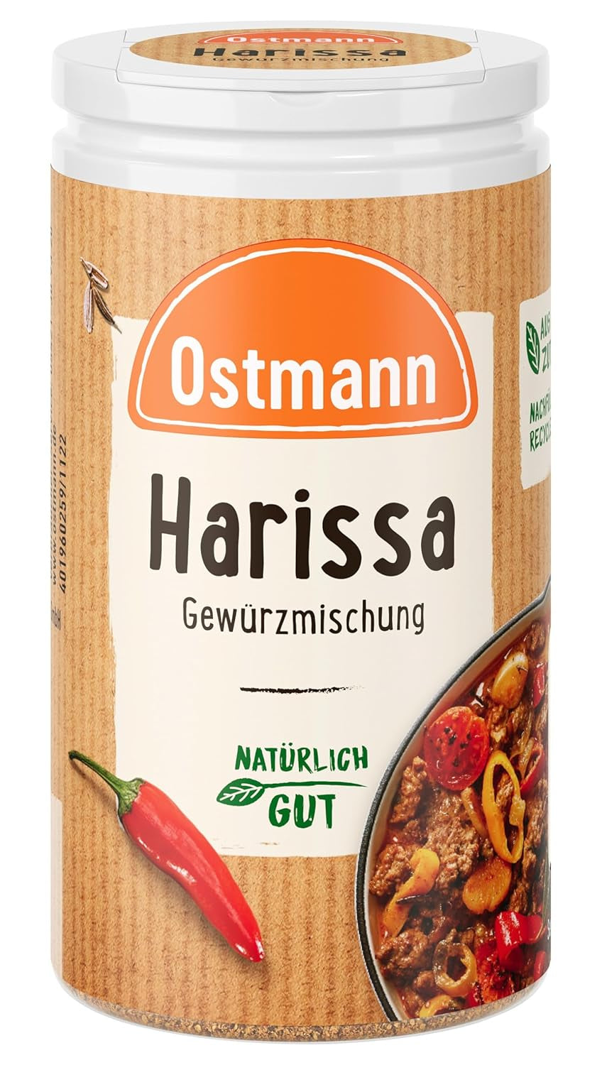 Ostmann Gewürze - Harissa Gewürzmischung | Scharfes orientalisches Gewürz für Geflügel, Fleisch, Gemüse oder Couscous | 35 g in der Streudose