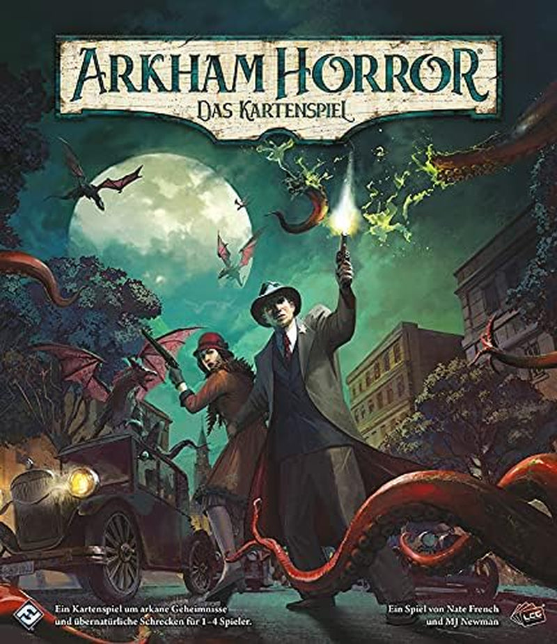 Fantasy Flight Games, Arkham Horror: LCG, Joc de bază, Joc pentru experți, Joc de cărți, 1-4 jucători, Vârste 14+, 45+ minute, Germană, Multicolor, Colorat