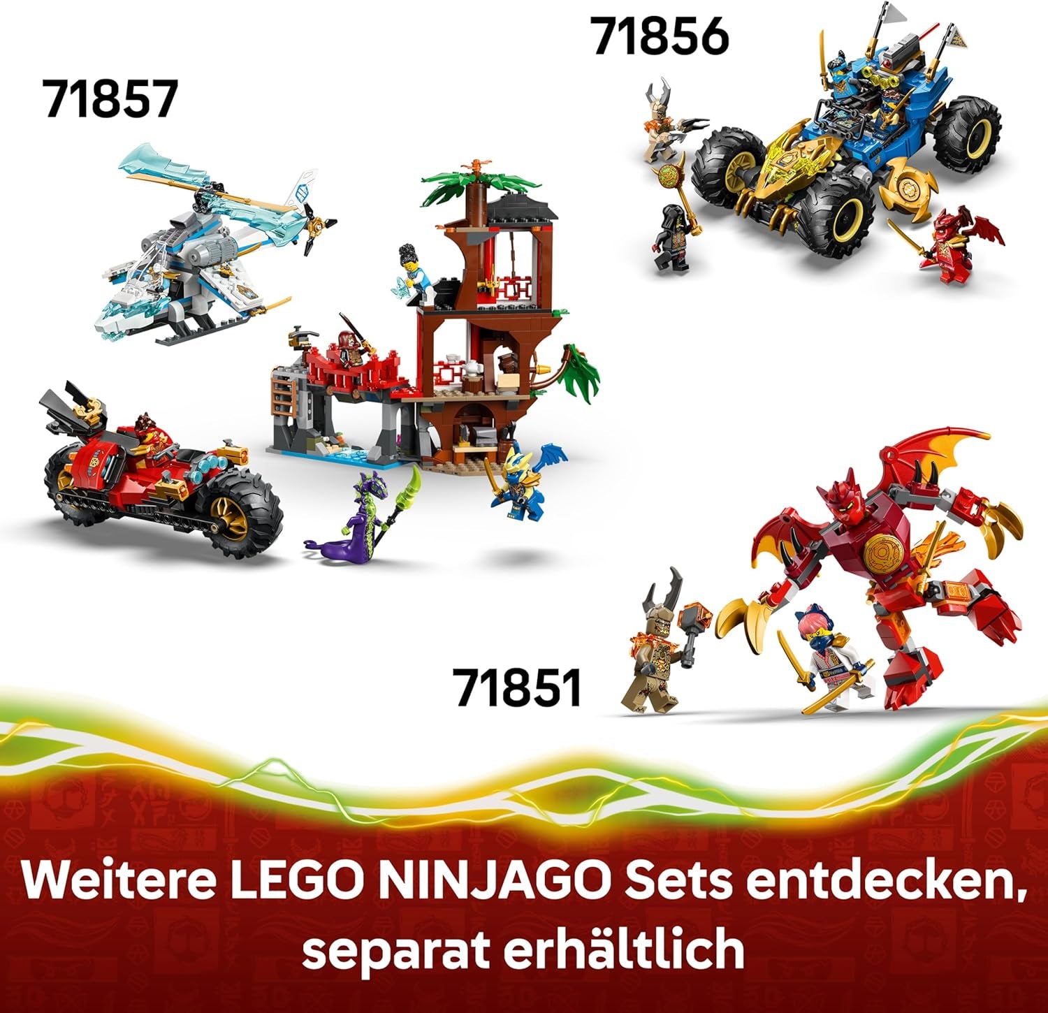 LEGO NINJAGO Der Drache des Lebens - Ninja Spielzeug mit Drachenfigur, Mini Monster Mech, 8 Minifiguren und Schwertern - Kreatives Geschenk für Jungen und Mädchen ab 8 Jahren und Fans - 71859