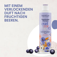 Jean & Len Dream Curls Shampoo Rice Water & Açai Berry, pentru păr creț și ondulat, 300 ml Jean & Len