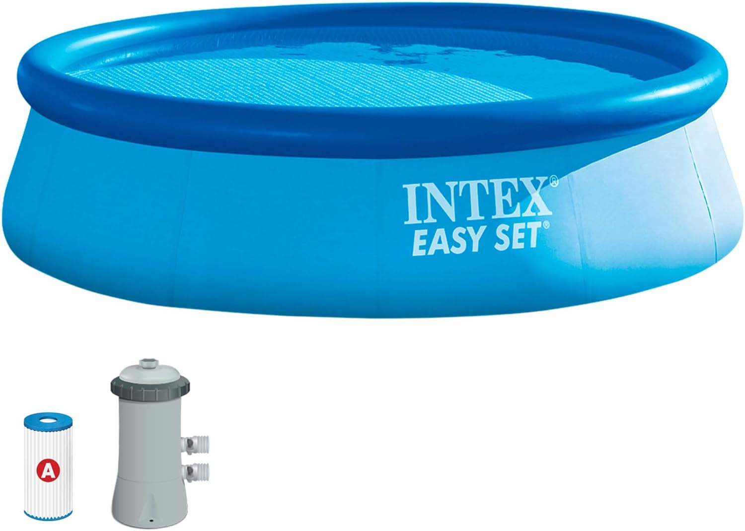 Intex 28122NP – Piscină supraterană rotundă Easy Set, pompă de filtrare 1250 L/h, 3853 L, PVC, albastră, 305x76 cm