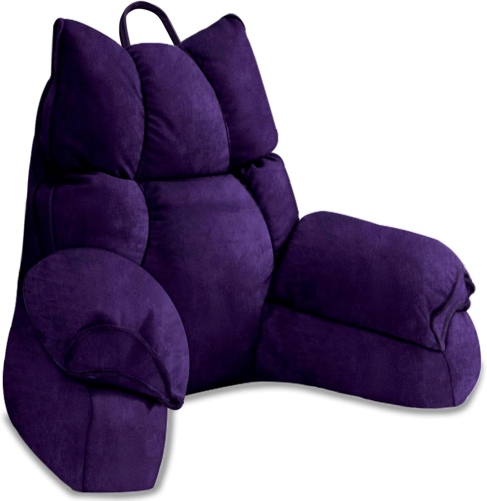 Pernă de citit pentru pat și canapea, pernă de spate pentru pat, pernă de citit cu spătar pentru adulți, confortabilă pentru a sta, a citi și a viziona televizorul pe podea sau pe canapea (Gri închis, 65 * 30cm)