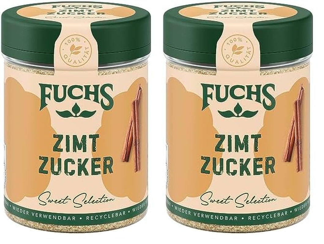 Fuchs Gewürze - Zimt Zucker - Klassiches Gewürz für Milchreis, Pfannkuchen oder Waffeln - aus natürlichen Zutaten - 100 g in wiederverwendbarer, recyclebarer Dose