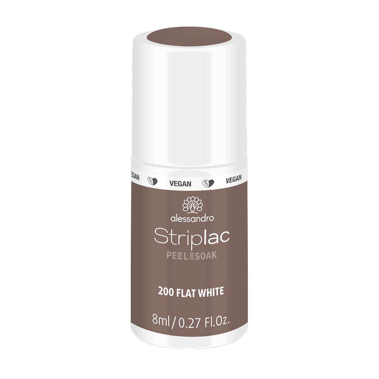 alessandro Striplac UV-Nagellack Flat White – Schonend und langanhaltend – Einfache Entfernung dank Peel-Off-Technologie – Vegan und tierversuchsfrei – 8 ml