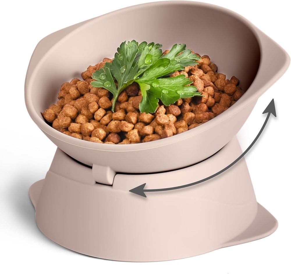 Bol pentru pisici ne&no® din silicon cu înclinare reglabilă | Bol pentru hrănirea pisicilor ridicat | Bol pentru hrana pisicilor