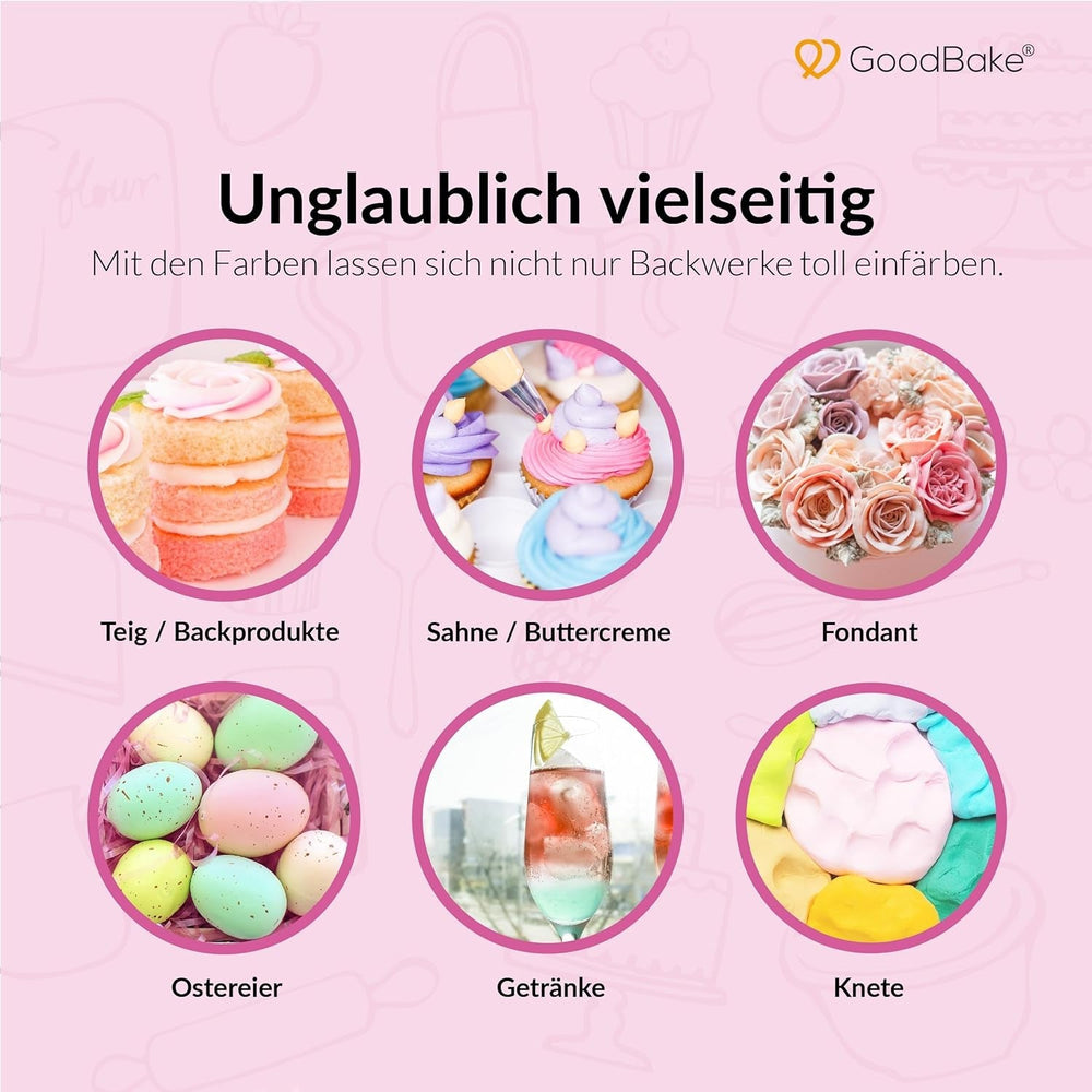 Colorant alimentar Goodbake Pastel Sand Beige (11 ml) – Colorant alimentar cu doză mare – Pentru colorarea prăjiturilor, fondantului, cremei de unt, macarons-urilor, băuturilor, slime-ului și multor altor obiecte. 100% vegan