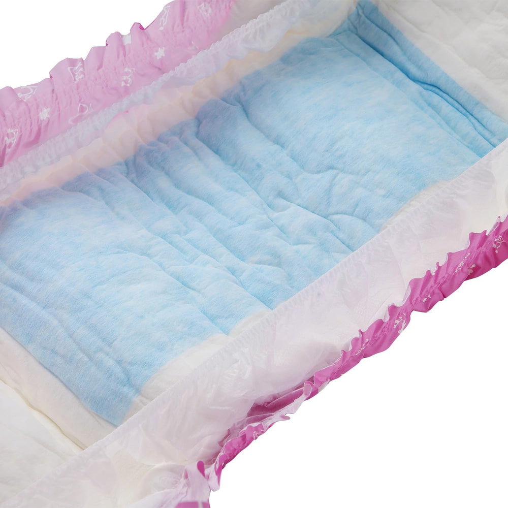 Scutece pentru adulți CutiePlusU, 10 bucăți, chiloți de incontinență de unică folosință cu tablă pentru femei și bărbați, absorbție maximă peste noapte - Little Princess (Mărime mare 94-119 cm)