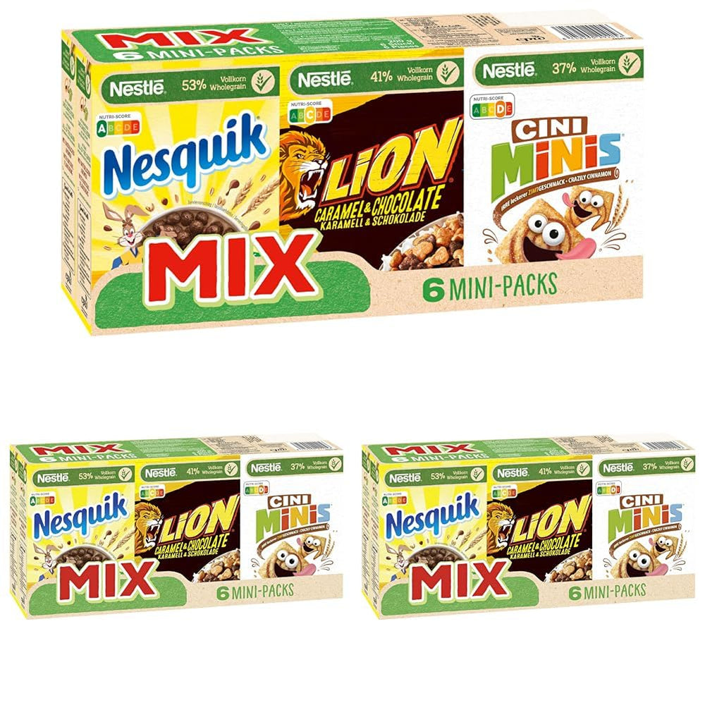 Pachete mini de cereale Nestlé Mix, 6 bucăți, 1 pachet (1x200g la 4x30g, 2x40g)