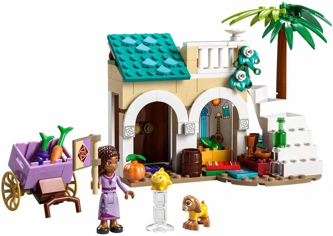 LEGO 43223 Disney Wish Asha în orașul Rosas, set de film Wish cu piață, mini păpușă Asha, Valentino ca capră de jucărie și figuri de stele, cadou pentru copii de la 6 ani, fete și băieți Seturi de constructie Besuche den LEGO-Store