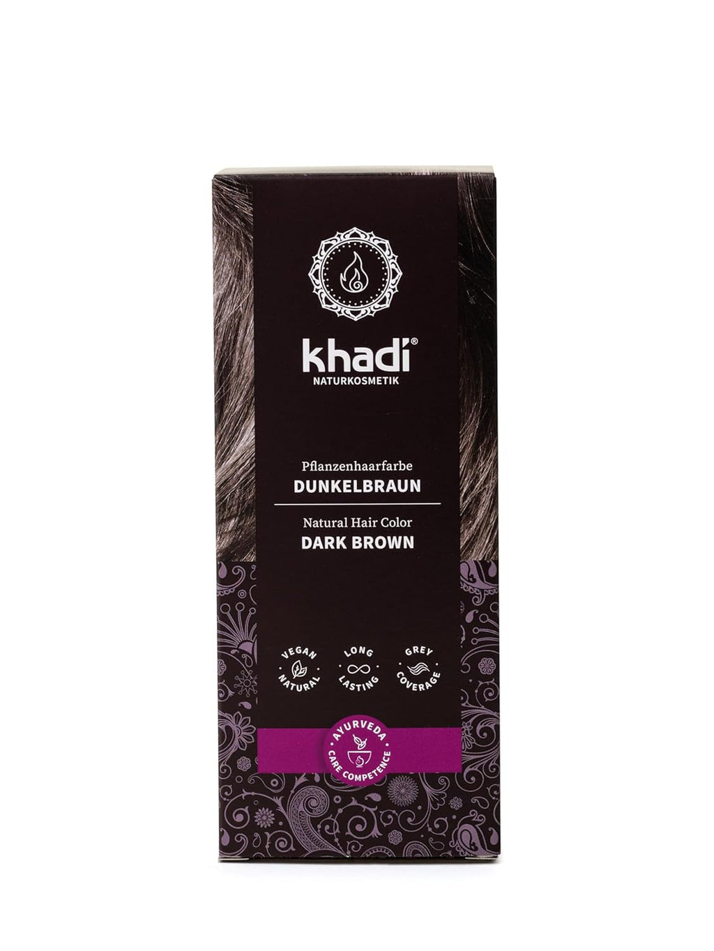 khadi GOLDBRAUN culoare de păr din plante, culoare de păr de la chihlimbar strălucitor la maro auriu catifelat și strălucitor, culoare de păr naturală 100% pe bază de plante, naturală și vegană, produse cosmetice naturale certificate, 100g Vopsea pentru par Naty Shop Maro închis 100 G (1 pachet) Singur