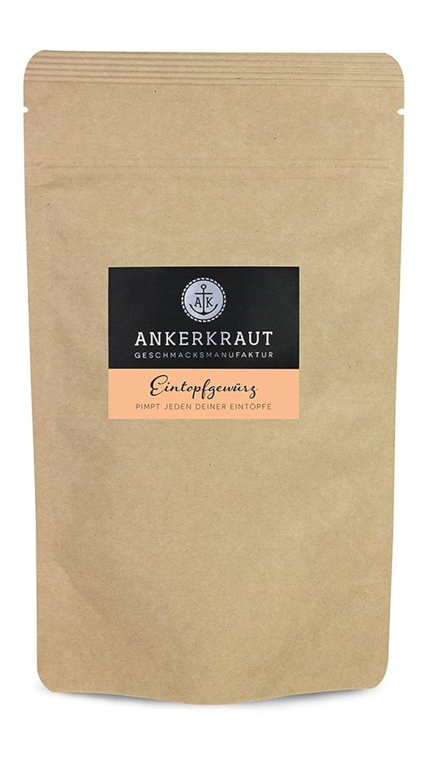 Ankerkraut Eintopf, Linsen, Bohnen und Gemüse, Gewürz-Mischung, Vielfalt für jeden Geschmack, ohne Geschmacksverstärker, lecker schmecker, 90 g im Korkenglas