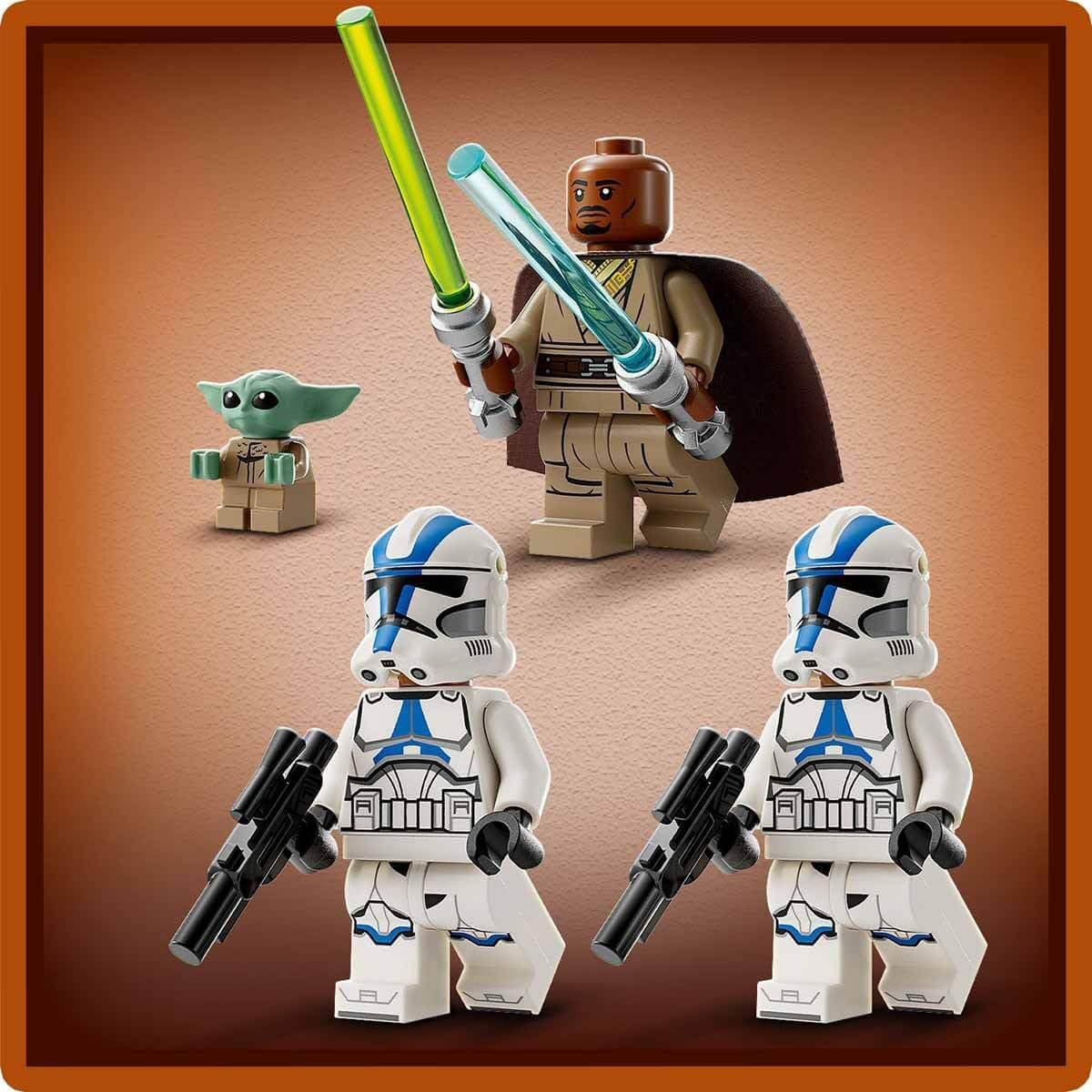 LEGO Star Wars Escape With The BARC Speeder, the Mandalorian Set, Toy Bike With Sidecar, Includes The Figures Kelleran Beq And Grogu, Gift For Boys And Girls From 8 Years 75378 Seturi de constructie Besuche den LEGO-Store