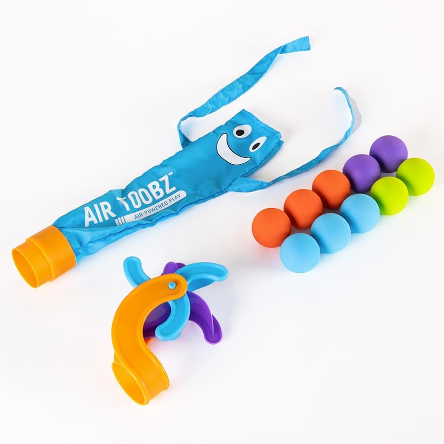 Fat Brain Toys Air Toobz Erweiterungspaket – Luftbetriebenes STEM-Bauspielzeug – Kinder & Jugendliche, Blau
