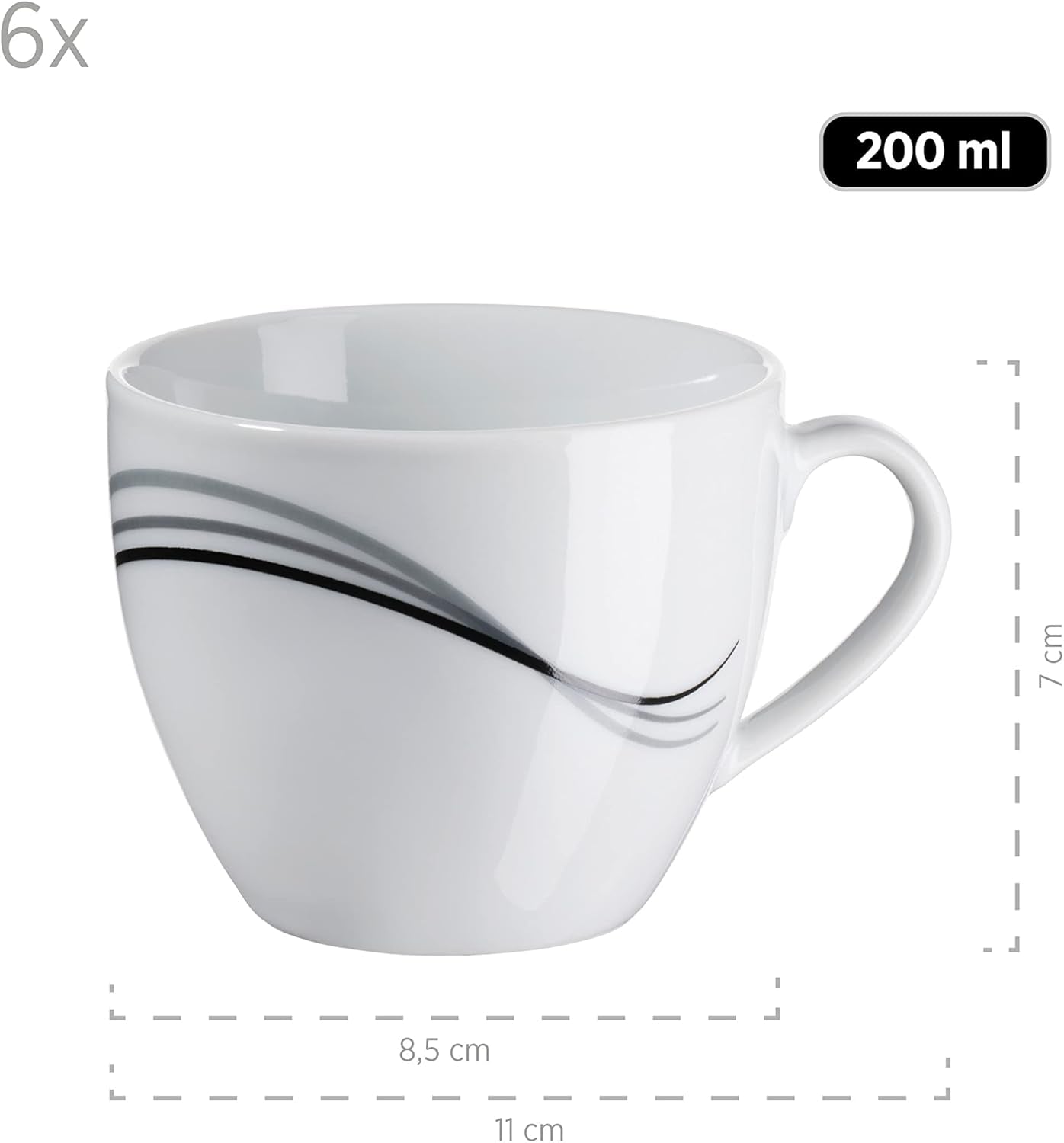 Set de veselă combinat Mäser, porțelan TAJO, alb, 40 x 60 x 40 cm