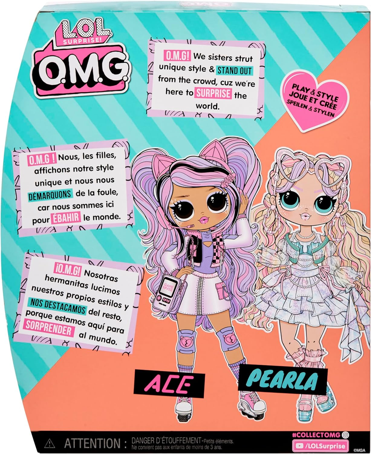 L.O.L. Surpriză! OMG Fashion Doll Pearla cu 15 surprize - păpușă cu modă și accesorii în stil sirenă - pentru copii de la 4 ani Papusi Naty Shop