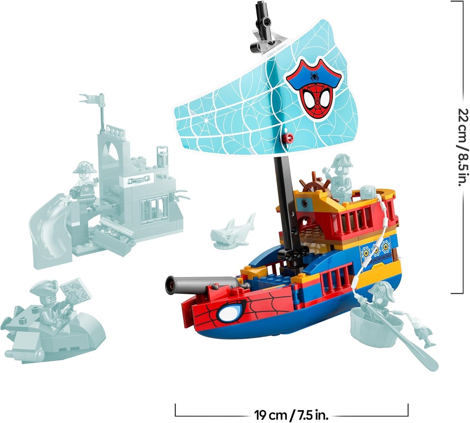 LEGO ǀ Piratenschiff von Spideys Team - Superhelden Set mit einem Schiffsmodell, 2 Booten, 4 Minifiguren - Geschenk für Jungen ab 4 Jahren und Fans der Serie Spidey und Seine Super-Freunde - 11208