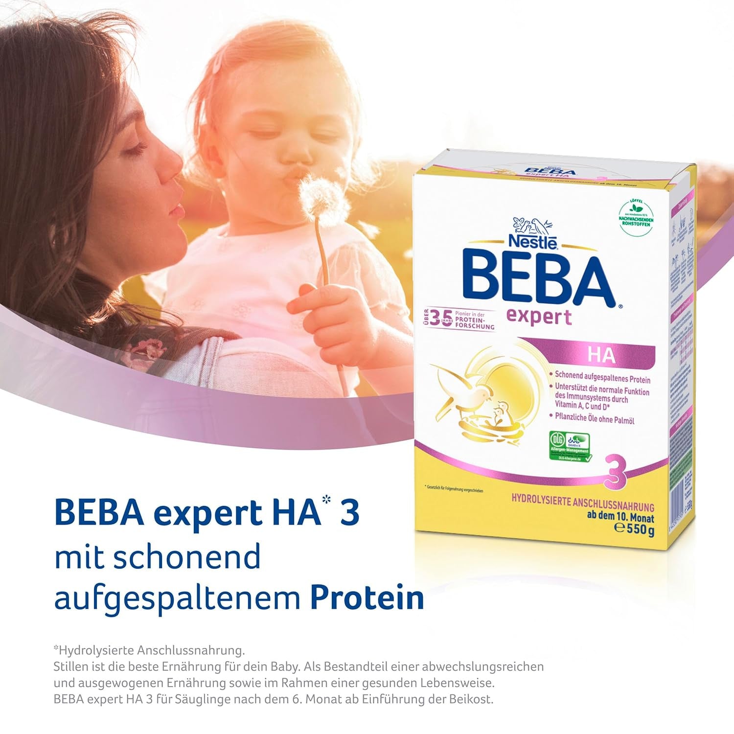 BEBA expert HA 3 Formulă de continuare hidrolizată, de la 10 luni, 1 pachet (1 x 550 g)