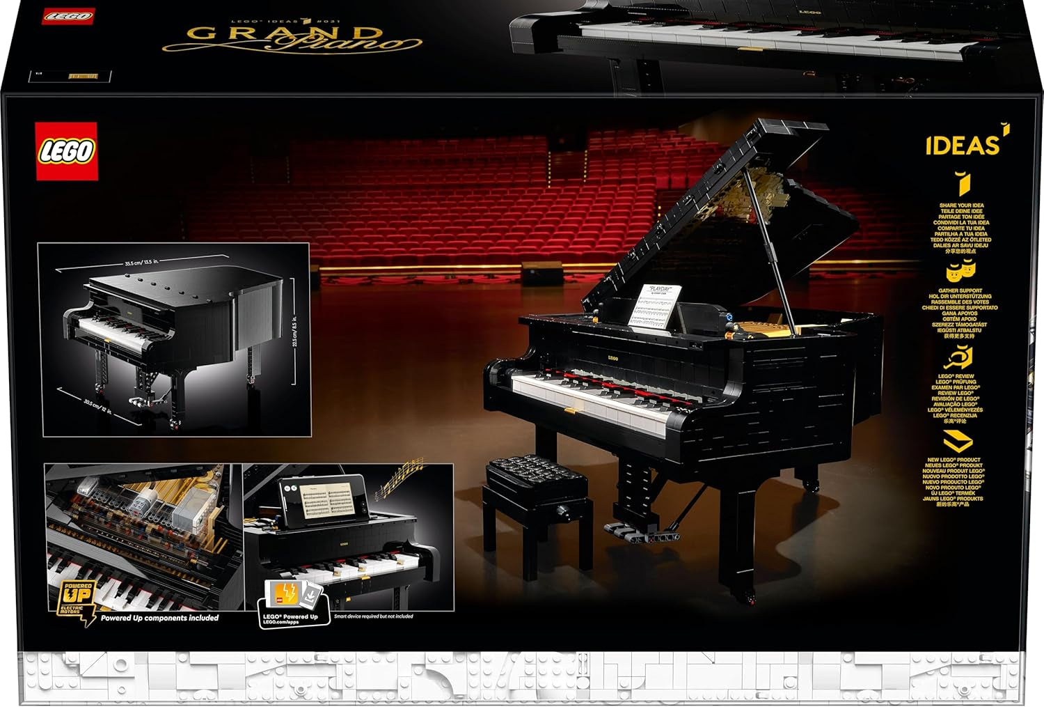 LEGO Ideas Konzertflügel (21323); Bauset; Ihr eigener Konzertflügel; tolles Modellbauprojekt geschätzten Pianisten, Musiker, Musikliebhaber oder Bastler (3.662 Teile)