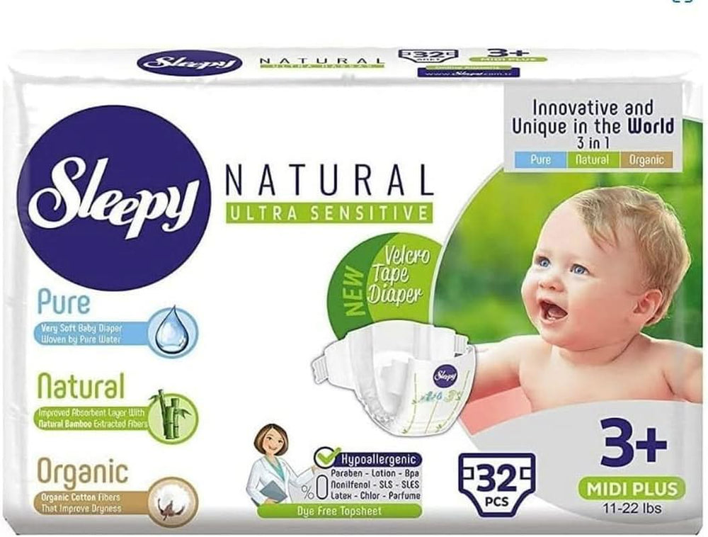 SOHO, Scutece pentru copii, fabricate din bumbac organic și extract de bambus, confort și senzatie de uscat Mama si Copilul Naty Shop 3+ (96 buc)