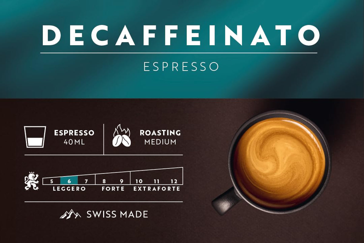 Café Royal Espresso Decaffeinato – Nespresso®-kompatible Kaffeekapseln, 100 % Arabica, Intensität 6/12, Rainforest Alliance, entkoffeiniert, 36 Kapseln