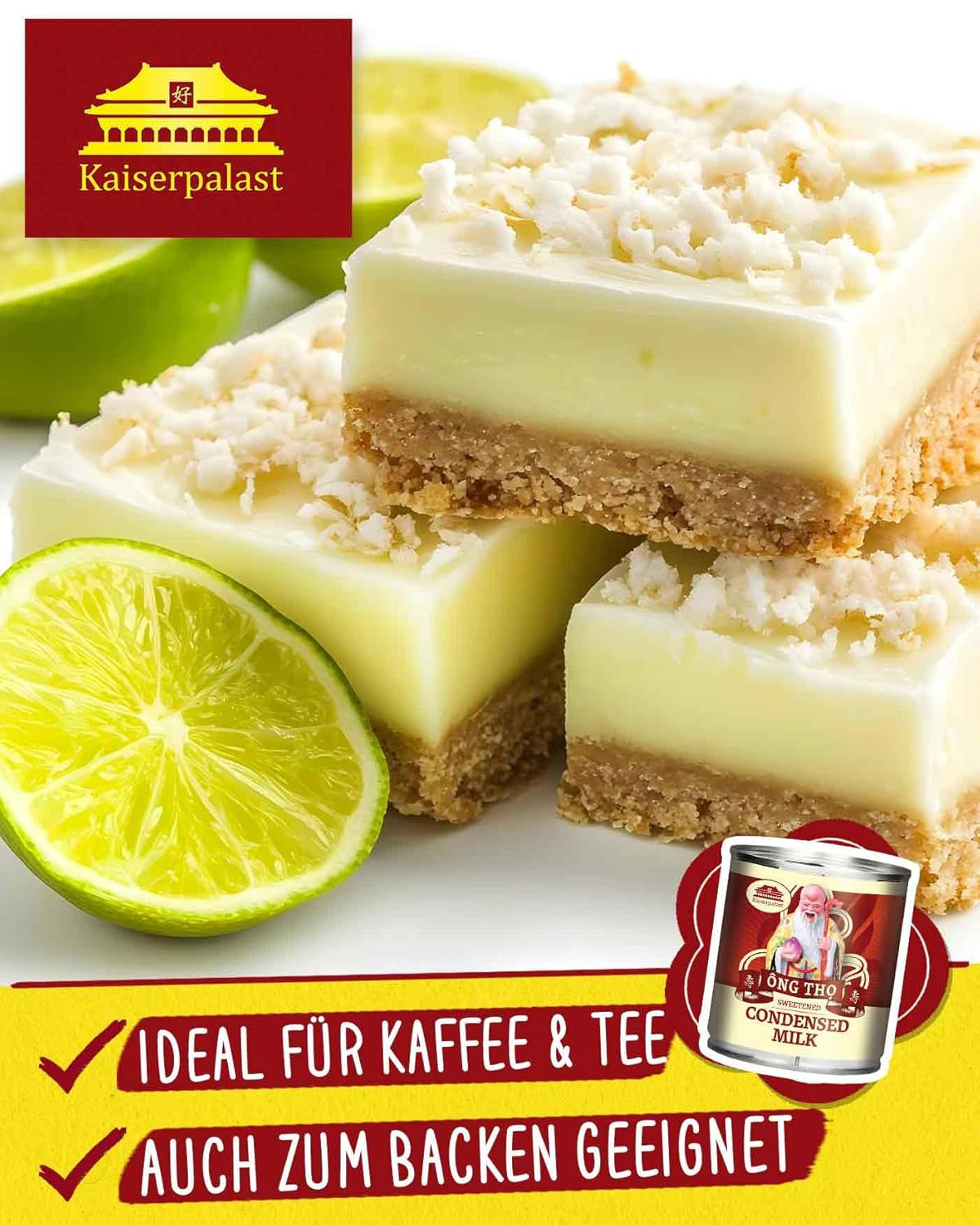 Kaiserpalast Kondensmilch 8% Fettanteil, gesüßt, zum Süßen von Kaffee und Tee oder zum Kochen und Backen, 1 x 397 g