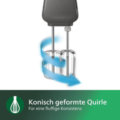 Philips Handmixer, 450 W, 5 Geschwindigkeiten plus Turbo, Weiß/Grau (HR3741/00) Bucatarie Naty Shop
