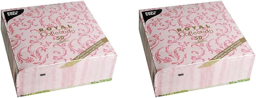 Papstar, 50 de șervețele "ROYAL Collection" 1/4 fold 40 Cm X 40 Cm Bordeaux "Damascato", #84999