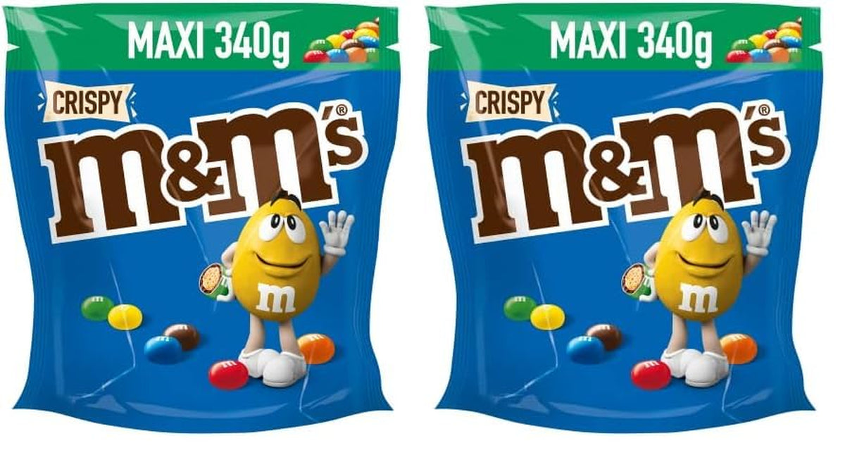 M&M'S Crispy, linte crocantă cu ciocolată și centru crocant, ciocolată, 1 pachet (1 x 340g) (pachet de 2)