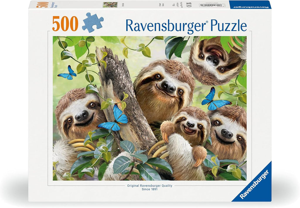 Ravensburger Puzzle 12000203 - Sloth Selfie - puzzle jigsaw 500 piese pentru adulți și copii de peste 10 ani, puzzle cu motiv animalier Puzzle Naty Shop