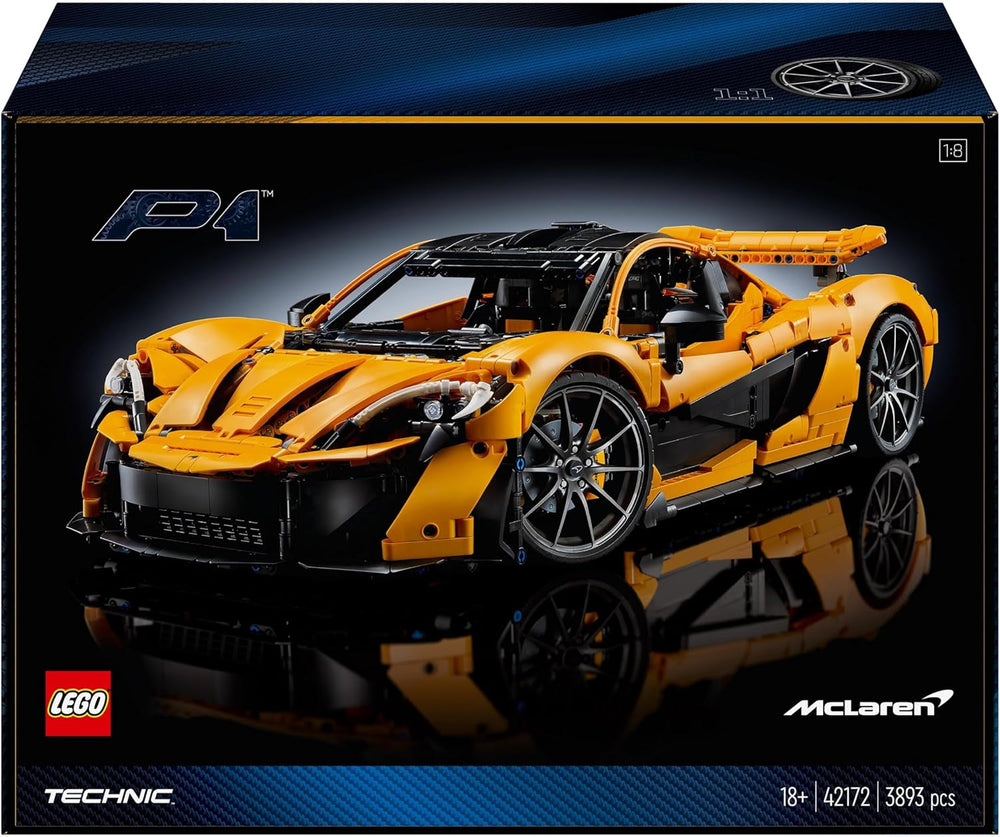 LEGO Technic Mclaren P1, set cu mașină super sport pentru adulți, cadou pentru fanii mașinilor, piesă de colecție la scară cu motor cu piston V8 și transmisie cu 7 trepte, model de mașină, set de mașini de jucărie 42172 Seturi de constructie Besuche den LEGO-Store