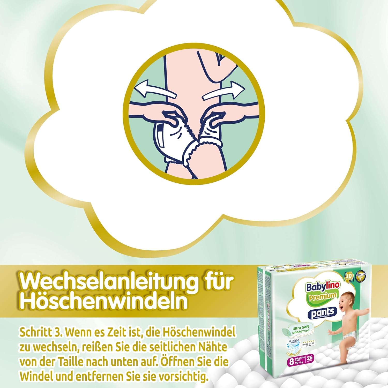 Pantaloni Premium Mărimea 8 cu Filtru Ultra-Moale, XXL (20+ kg), 26 bucăți